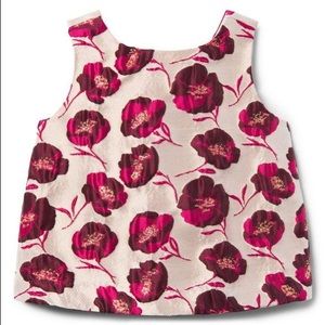 Janie and Jack Short Metallic Gold and Floral Top